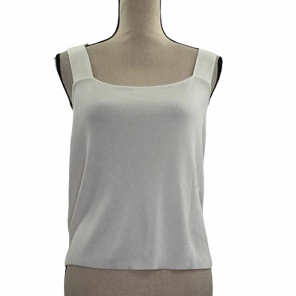 LEITH Grommet Detail White Halter Sweater Tank 1X - Picture 2 of 12